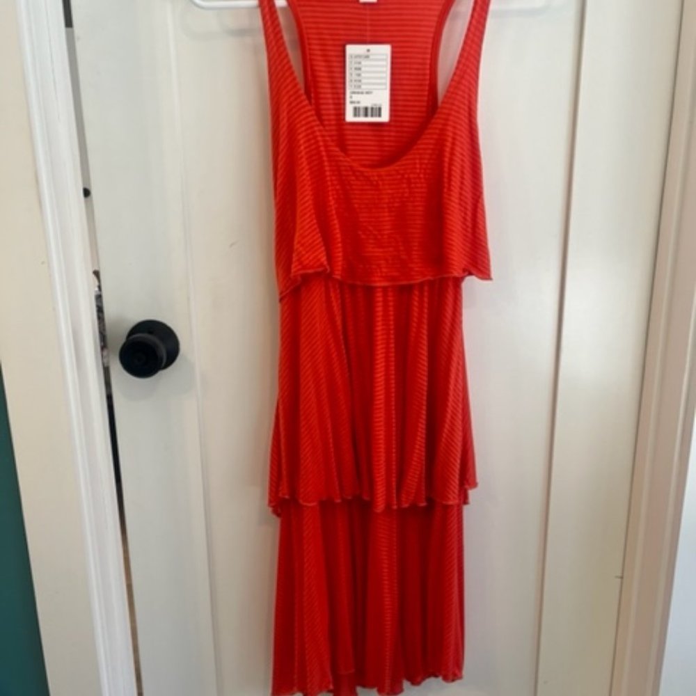 Puella Orange Striped Dress, Size Small